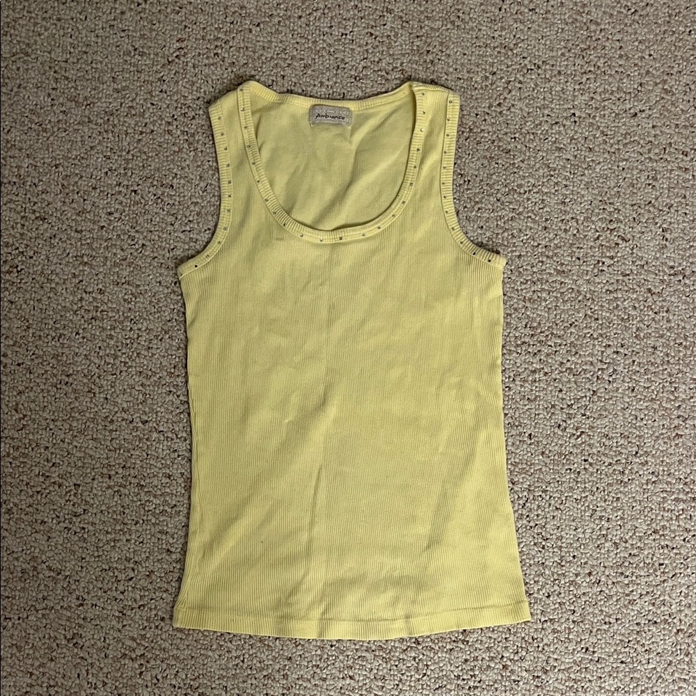 Vintage studded yellow tank